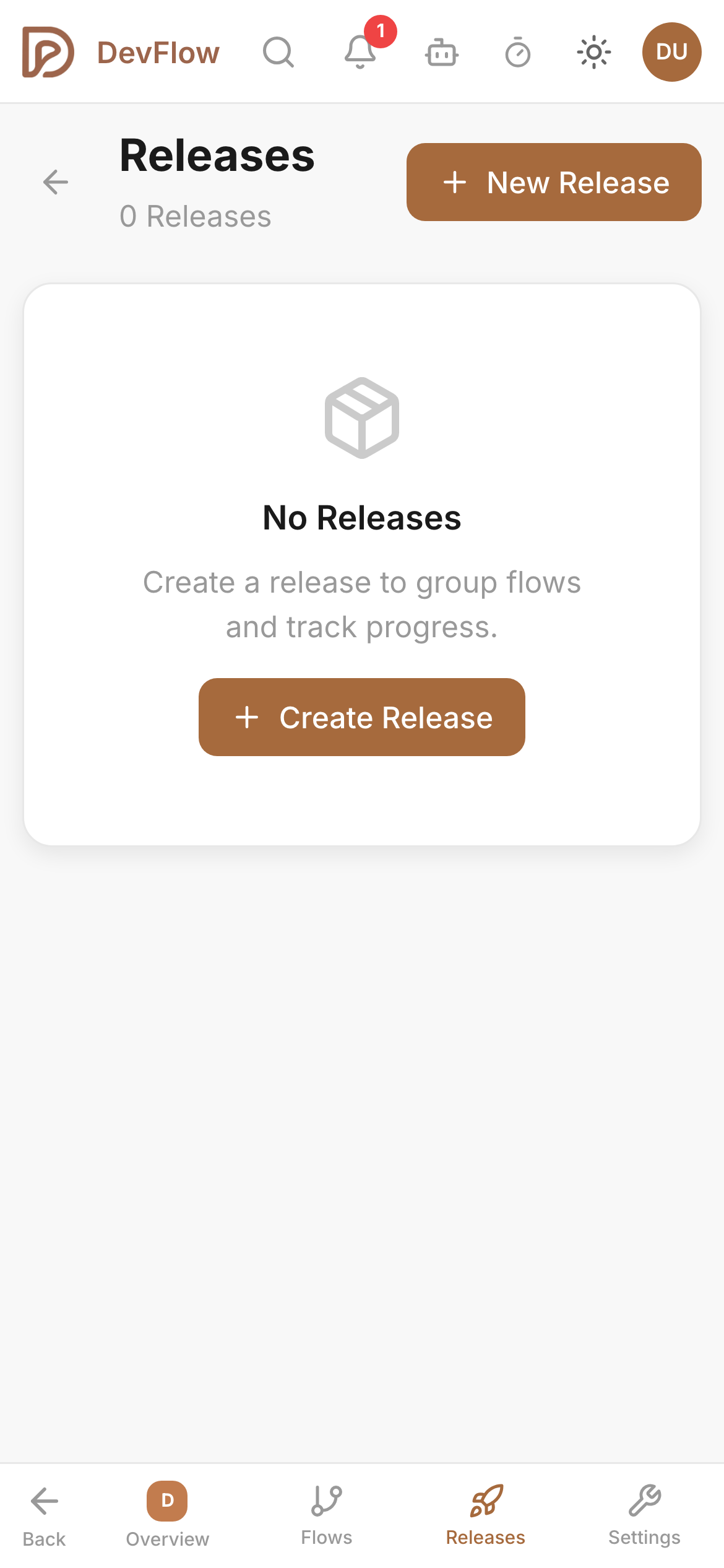 DevFlow releases on mobile